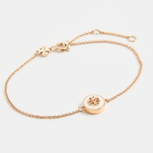 Tory Burch Kira Enamel Chain Bracelet in White (Brand New with dust bag) - Picture 1 of 3